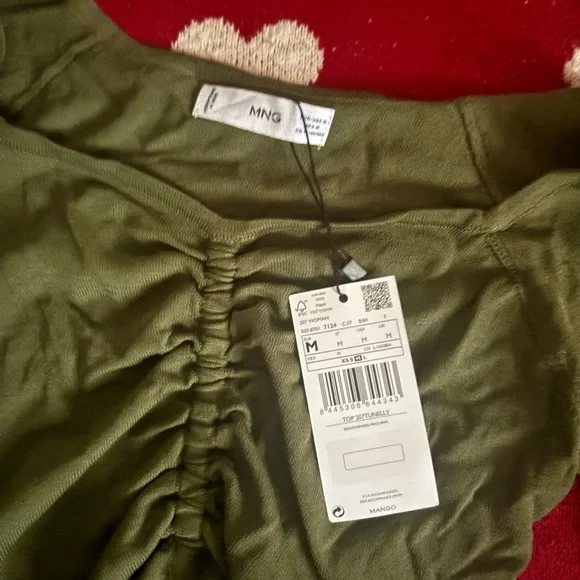 Mango Khaki Green Women's Crop Top - Picture 2 of 5